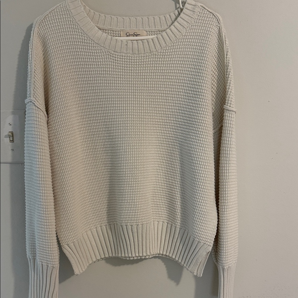 Jessica Simpson Cream Waffle Knit Sweater